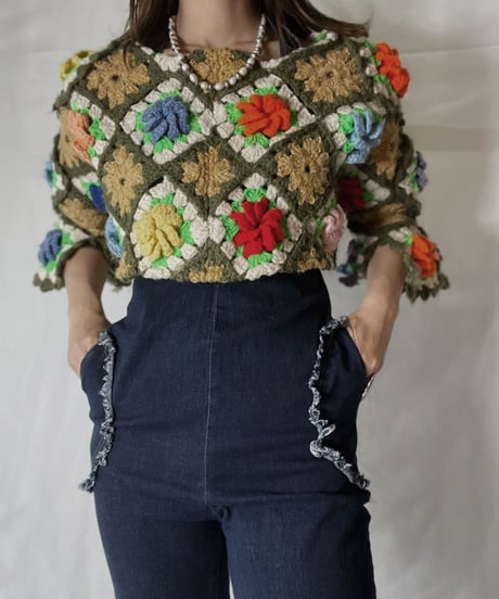 【RE;CIRCLE】 RE Granny Knit Top④/211014-004