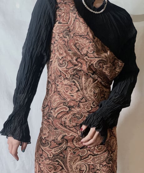 【USED】  Paisley Patterned Off Shoulder Dress/210310-029