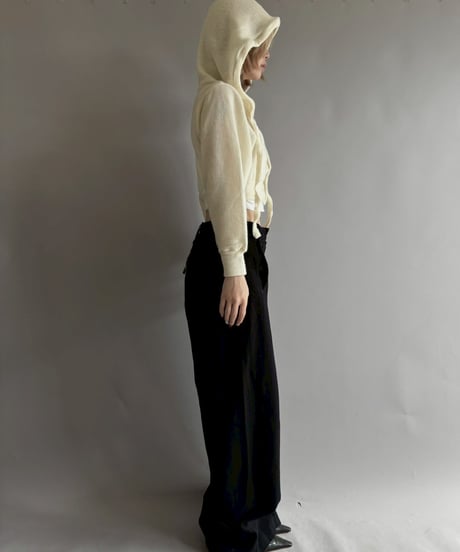 【RE;CIRCLE】 RE Hooded Acrylic Short Cardigan / 251016-006