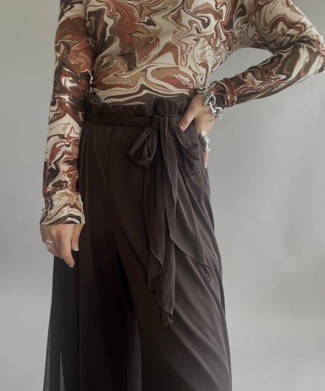 【USED】 Dressbarn Collection Sheer Wide Pants/24302-005