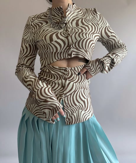 【USED】 ECKHAUS LATTEA Zebra Pattern Top/ 260404-016