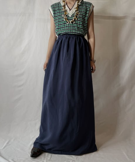 【USED】 Poly Long Skirt②/20210819-017
