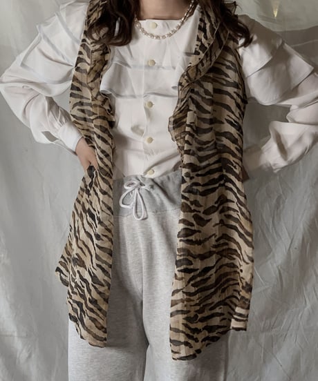【USED】 Zebra Patterned See-through Top/210421-029