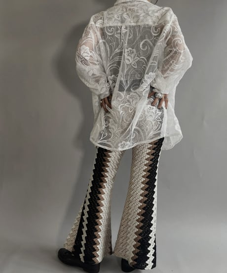 【RE;CIRCLE】 RE Men's Crochet Lace Shirt / 220915-005
