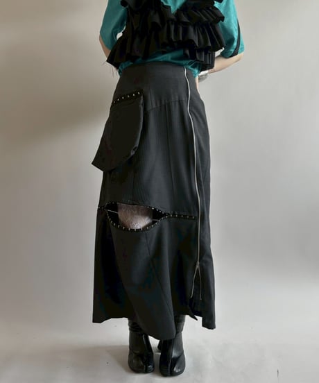 【RE;CIRCLE】 RE Suit Asymmetry Long Skirt/ 250717-014