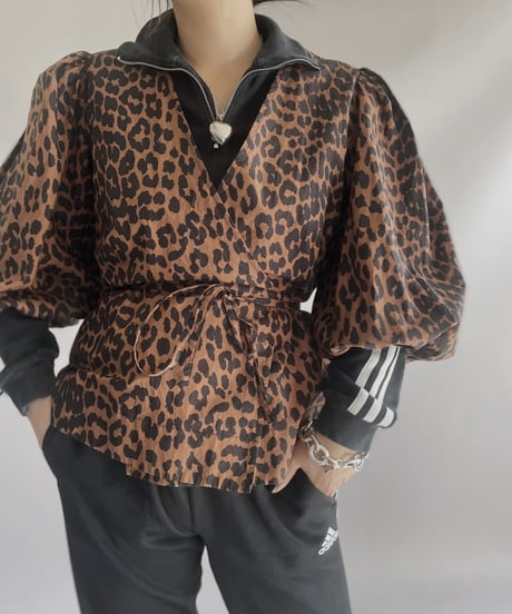 【USED】GANNI L/S Leopard Patterned Top / 231125-004