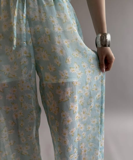 【USED】 Flower Pattern Sheer Pants /260704-019
