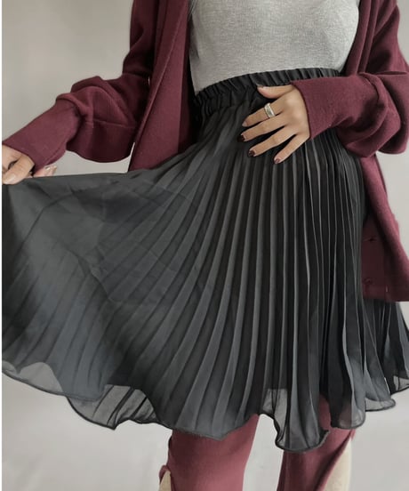 【USED】  Nuwa Poly Long Skirt  / 221126-011