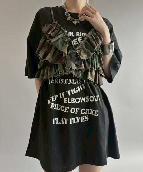 【RE;CIRCLE】 RE Camo Back Ribbon Frill Bustier / 260618-004