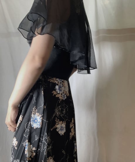 【USED】 EURO Poly Flower Patterned N/S Dress/210714-034