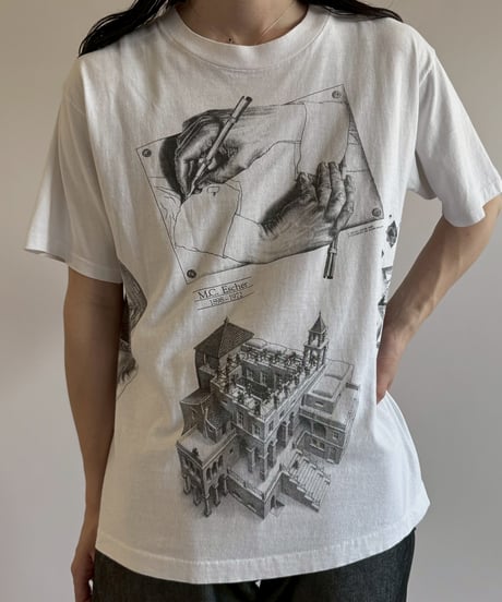 【USED】 Made in USA 90's SOFTEE M.C. ESCHER T-Shirt /250621-029