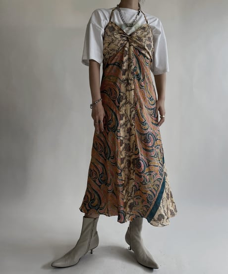 【USED】 Sleeveless Paisley One-piece / 220611-009