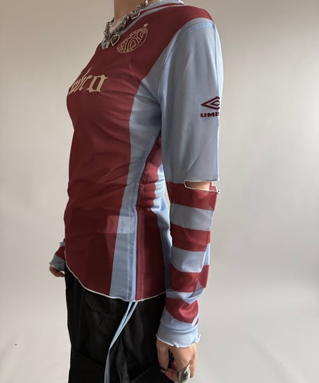 【NEW】Chinatsu Aoyama × UMBRO Tule Tee Burgundy  /  250315-002