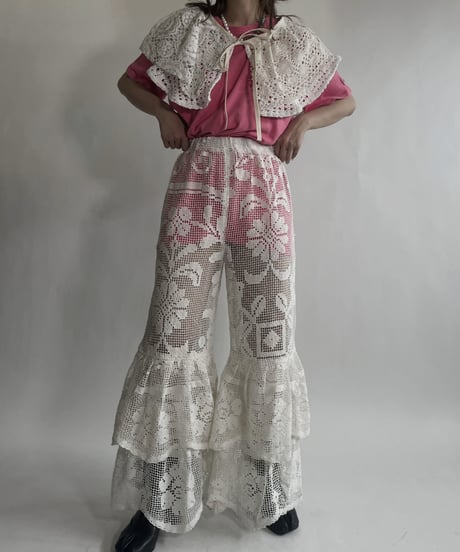 【RE;CIRCLE】 RE Crochet Tiered Pants / 220623-033