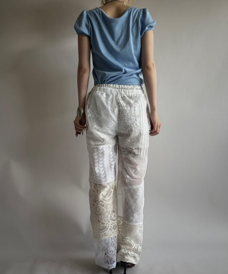 【RE;CIRCLE】 RE Crochet Lace Patch work Pants / 250731-006