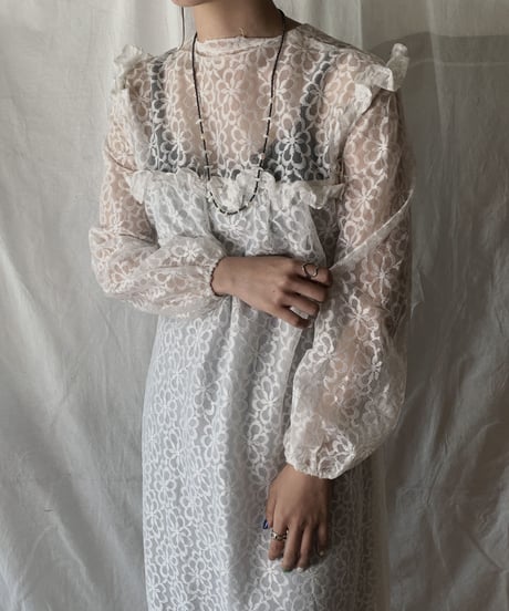 【USED】  Flower Patterned Lace EURO Dress/210407-027