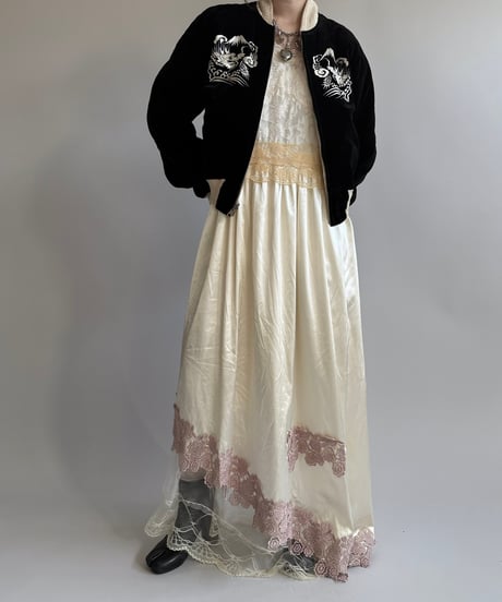【USED】  Lace Patterned Camisole Long One-Piece /250104-015