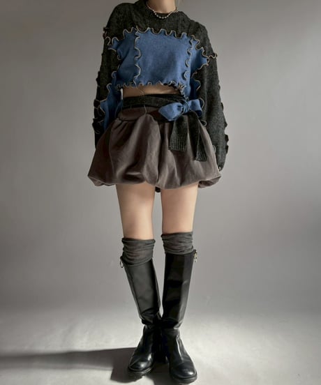 【RE;CIRCLE】 RE Mellow Knit Top + Tie / 260122-001