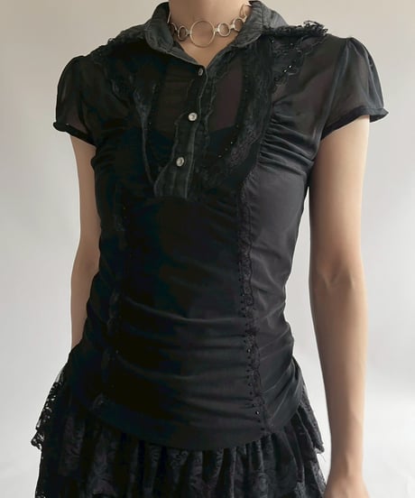 【USED】 Sheer Design Top / 250726-021