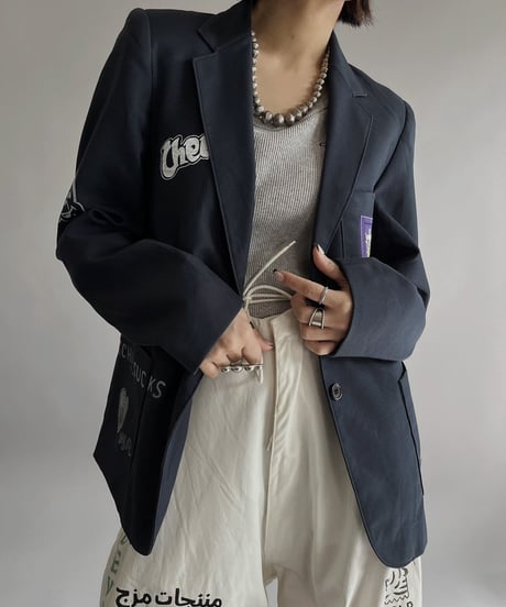 【Mashup Products】 Silk Screen School Jacket/  240217-014