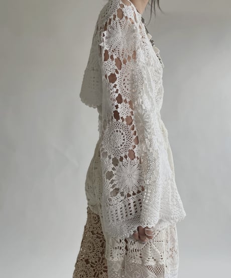 【RE;CIRCLE】 RE Crochet Lace Flare Sleeves Bolero / 220526-030
