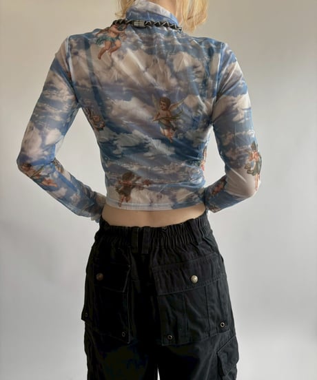 【USED】 Angel Pattern L/S Sheer Top  / 250531-008