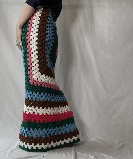 【RE;CIRCLE】 RE Granny Knit Long Skirt⑨/211014-029