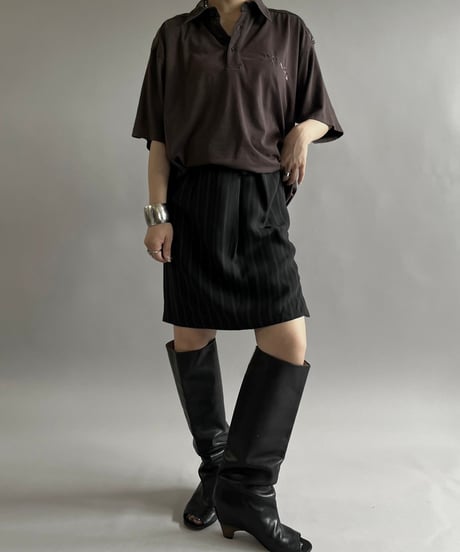 【USED】 Stripe Patterned Mini Skirt /240803-019