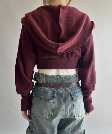 【RE;CIRCLE】 RE Hooded Acrylic Short Cardigan / 251016-001