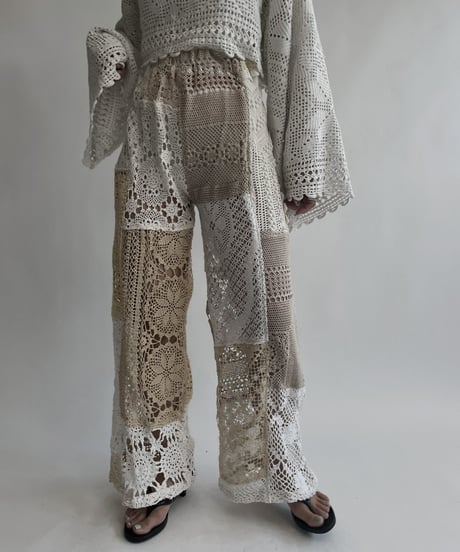 【RE;CIRCLE】 RE Crochet Patchwork Pants / 220728-023