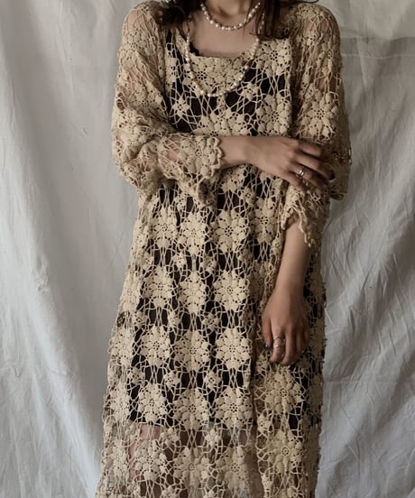 【RE;CIRCLE】 RE Crochet Lace Dress④/210421-004