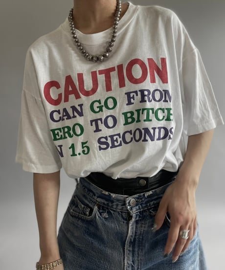 【USED】80~90's CAUTION T-Shirt /240729-033