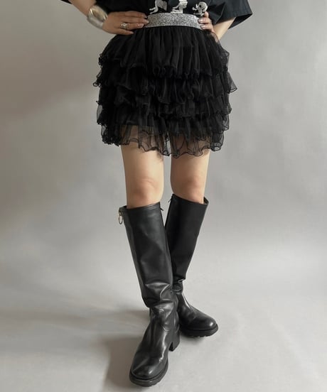 【USED 】Tiered Sheer Mini Skirt/ 240622-007