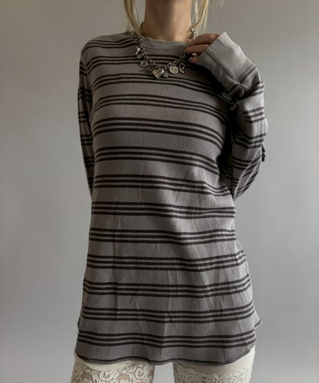 【USED】 GAP Border Pattern Thermal Top / 260613-004