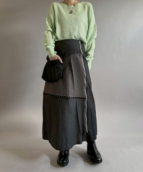 【RE;CIRCLE】 RE Suit Asymmetry Long Skirt / 260129-002