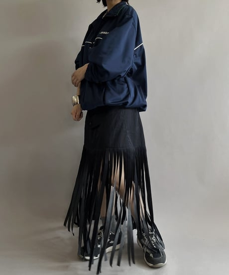 【RE;CIRCLE】 RE Trench Fringe Skirt Navy / 240407-027