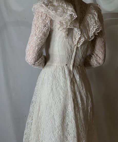 【USED】  USA Flower Patterned Lace Dress③/210429-035