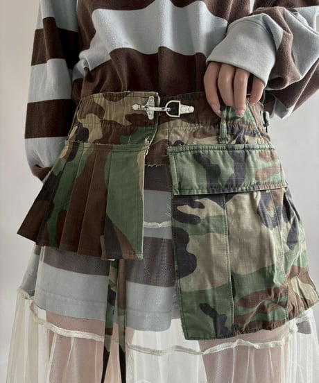 【3月中旬頃発送 / RE;CIRCLE】 RE Military Camouflage Wrap Skirt / 260226-001