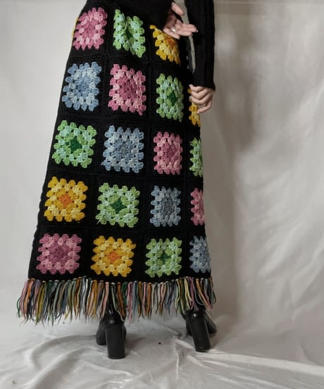 【RE;CIRCLE】 RE Granny Knit Long Skirt⑤/211014-025