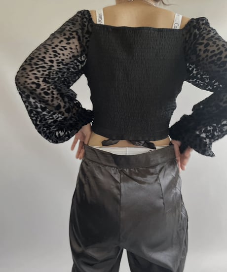 【USED】 L/S Puff Sleeve Sheer Top / 230923-009