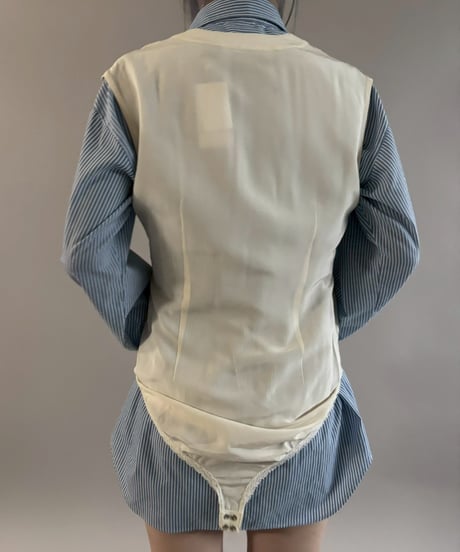 【USED】 DKNY Silk Design Leotard Top / 260307-014