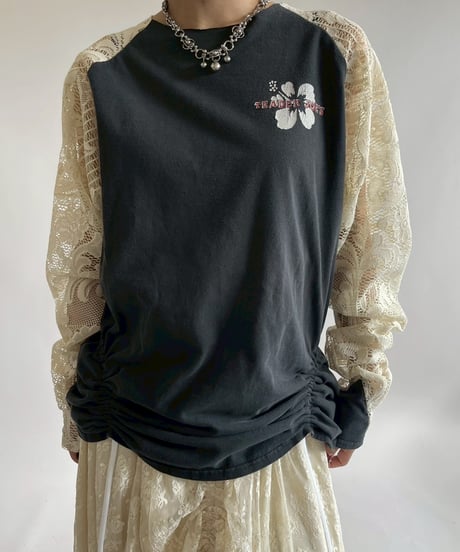 【RE;CIRCLE】 RE Lace Switching Raglan T-Shirt / 250605-008