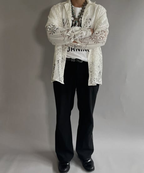 【RE;CIRCLE】 RE Men's Crochet Lace Shirt / 220915-006