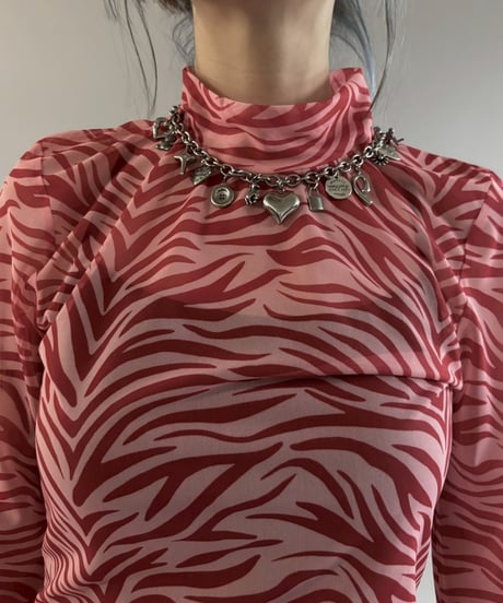 【USED】 Zebra Pattern Sheer Leotard Top / 260307-030
