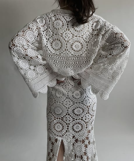【RE;CIRCLE】 RE Crochet Lace Shirt Tops / 220427-012