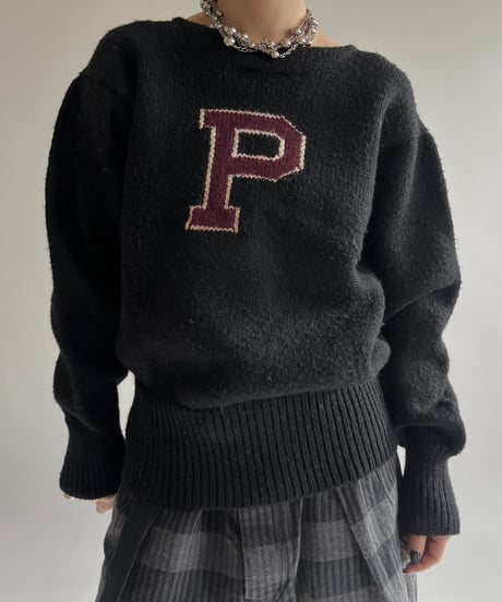 【USED】 Vintage Lettered Sweater /241228-008