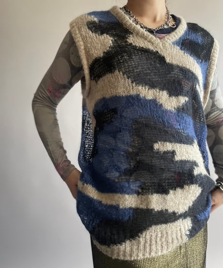 【USED】 Heaven Mohair Knit Vest /241006-013