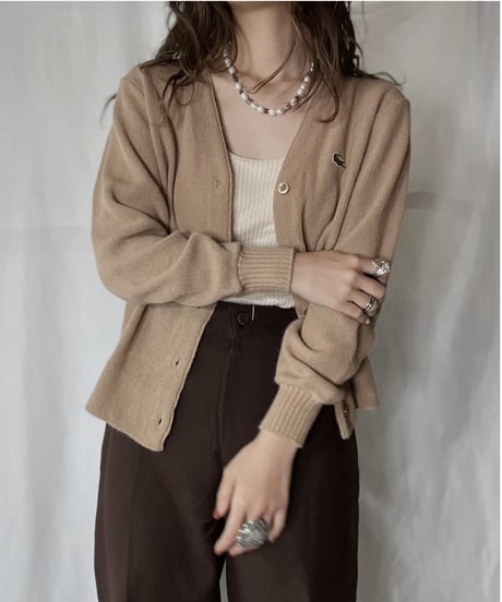 【USED】   LACOSTE Acrylic Cardigan/211126-004