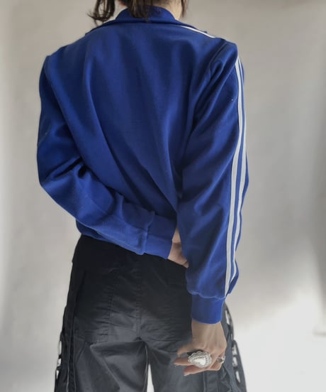 【USED】 Poly Zip-up Line Top Blue / 230128-004