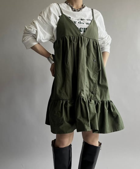 【今週限定値下げ】THE TINY SHOP リメイクミリタリーワンピ 08/23(sat)21:00- ONLINE STORE RELEASE .